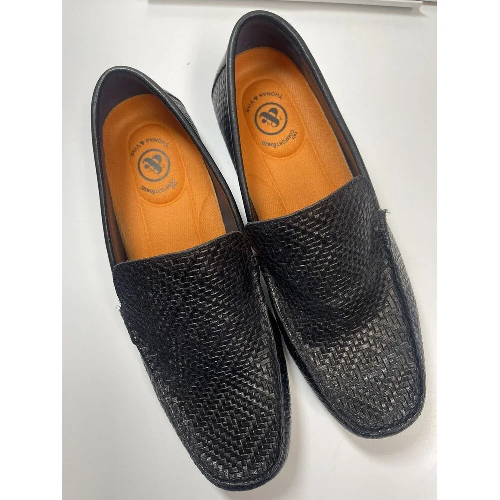 Thomas & Vine Carter Leather Driving Loafer In Black Sz 10.5 New W/O Tag